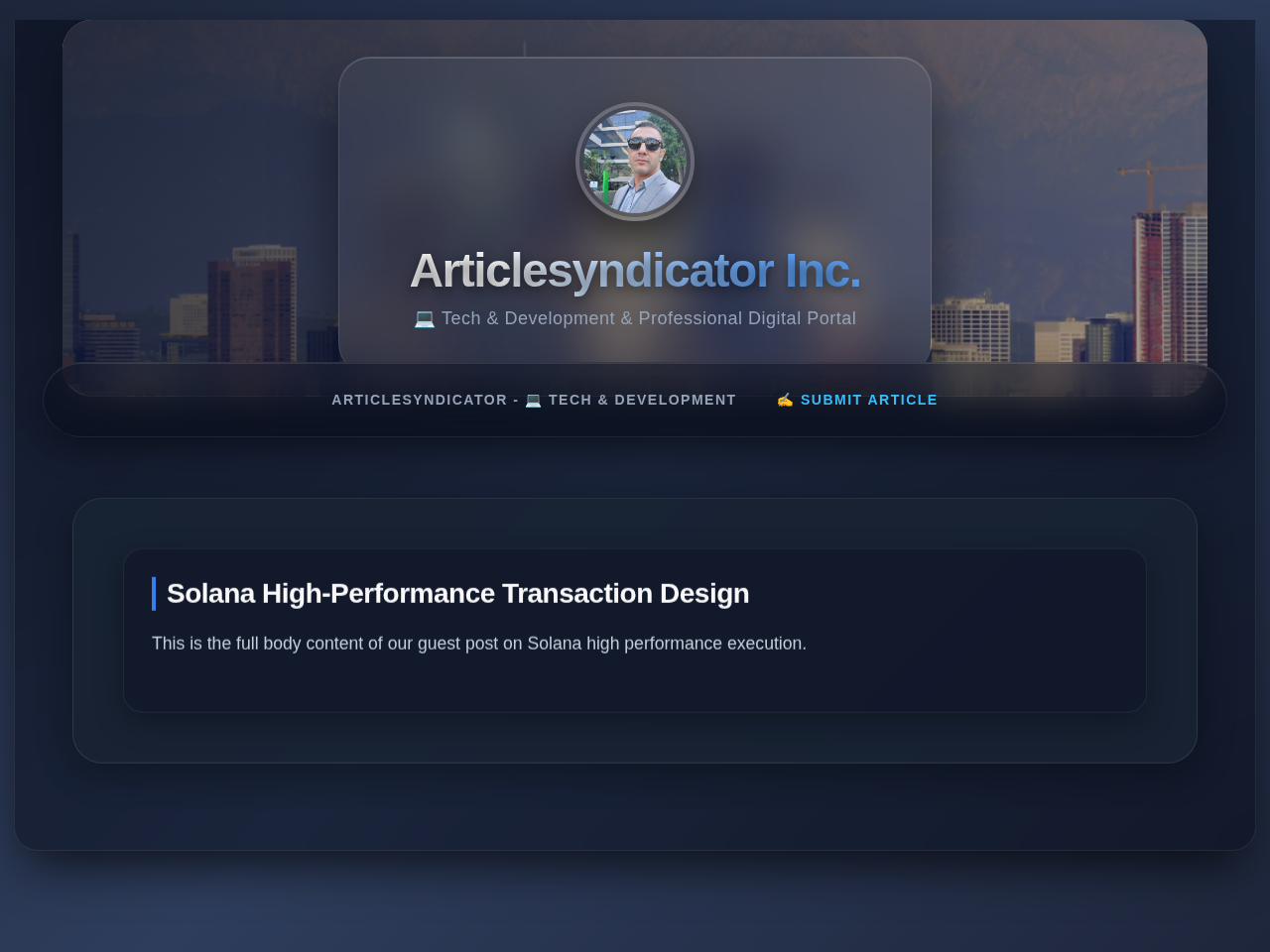 Article Syndicator Multi-Tenant Publishing Network
